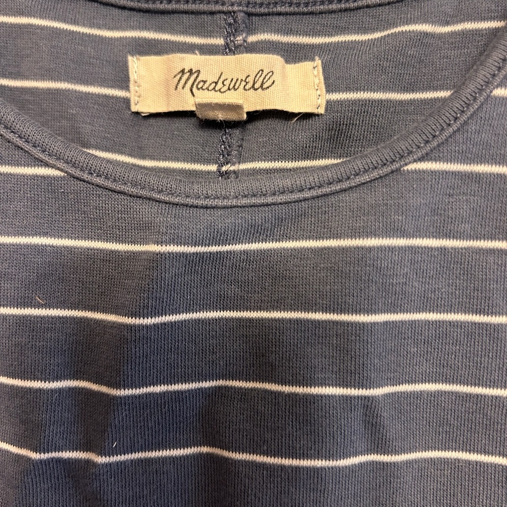 Madewell Navy and White Striped Top